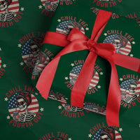Retro Skeleton 4th of July Wrapping Paper Roll Chill The Fourth Out Funny Patriotic American Flag - Wonder Print Shop