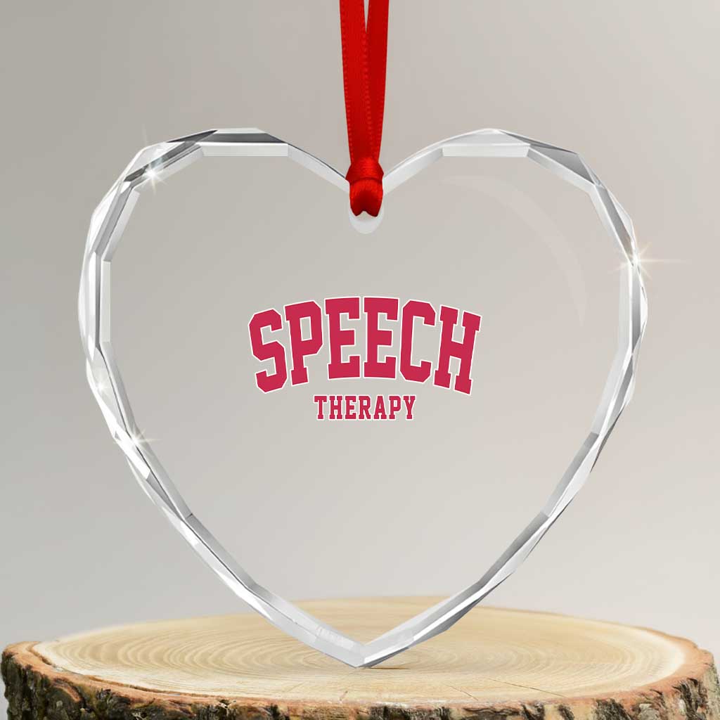 Retro Speech Therapy Heart Crystal Glass Ornament Special Education Therapist Teacher Appreciation