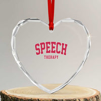 Retro Speech Therapy Heart Crystal Glass Ornament Special Education Therapist Teacher Appreciation