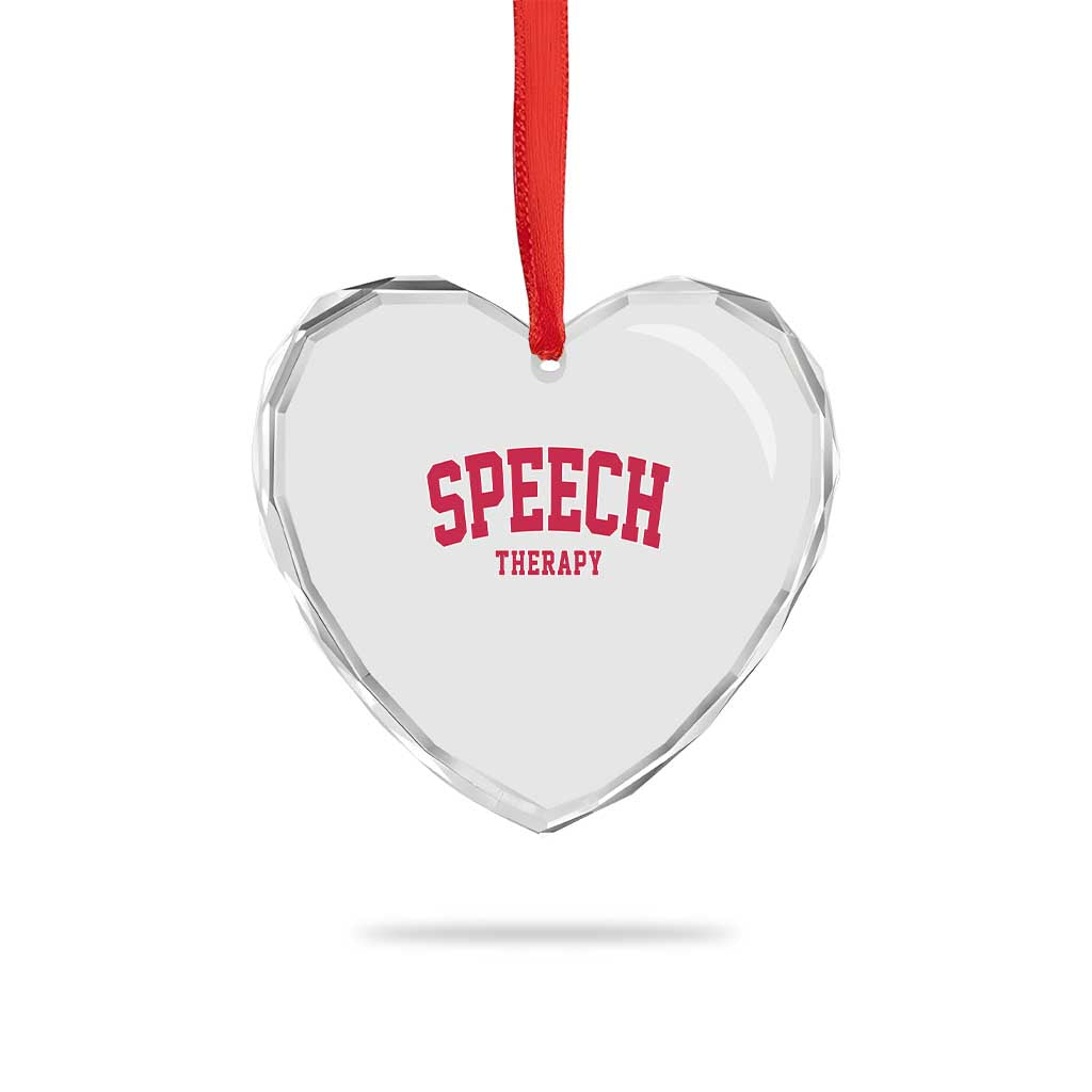 Retro Speech Therapy Heart Crystal Glass Ornament Special Education Therapist Teacher Appreciation