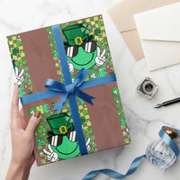 Retro St Patrick's Day Wrapping Paper Roll One Lucky Dude Green Checkered Heart Groovy - Wonder Print Shop