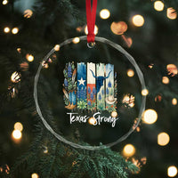 Retro Strong Texas Crystal Glass Ornament Bluebonnets Longhorn Cowboy Western Pride TS02