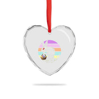 Retro Sunset Chupacabra Easter Egg Hunt Heart Crystal Glass Ornament Cryptid Lover Gift