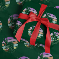 Retro Sunset Chupacabra Easter Egg Hunt Wrapping Paper Roll Cryptid Lover Gift