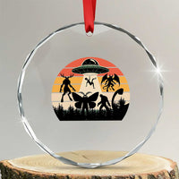 Retro Sunset Cryptid Squad Crystal Glass Ornament Cryptid Lover Gift
