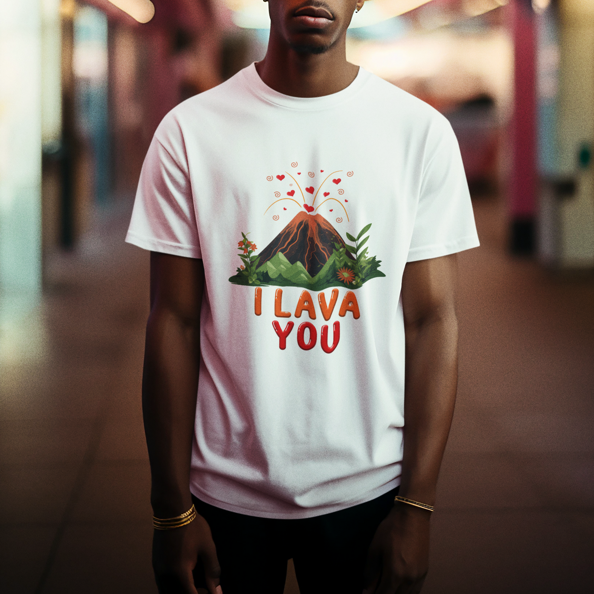 Funny Volcano Valentine T Shirt I Lava You Love Wordplay Joke - Wonder Print Shop