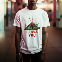 Funny Volcano Valentine T Shirt I Lava You Love Wordplay Joke - Wonder Print Shop