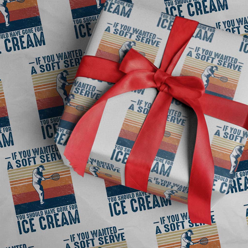 Retro Tennis Player Gift Wrapping Paper Roll If You Wanted Soft Serve Gone For Ice Cream - Wonder Print Shop