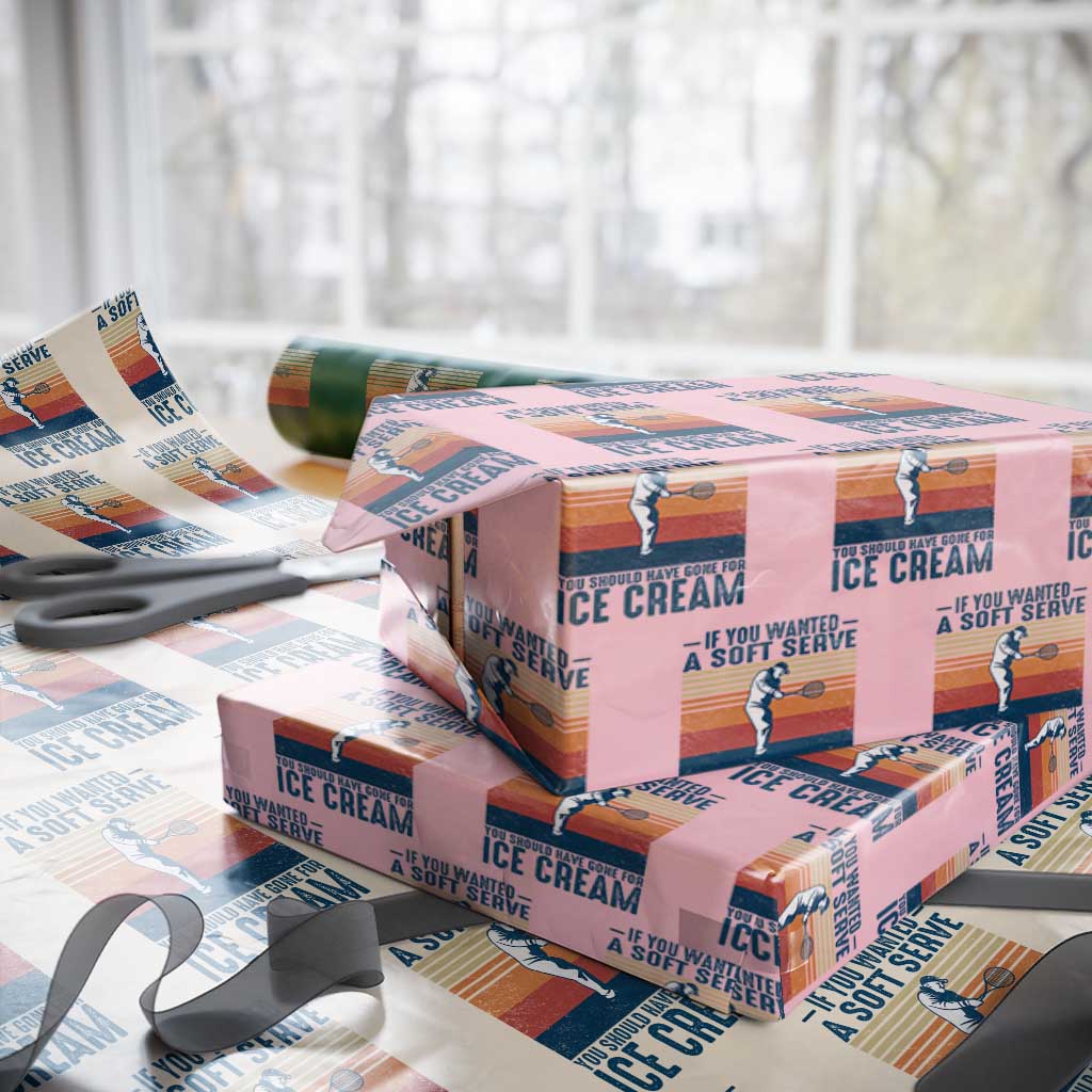 Retro Tennis Player Gift Wrapping Paper Roll If You Wanted Soft Serve Gone For Ice Cream - Wonder Print Shop