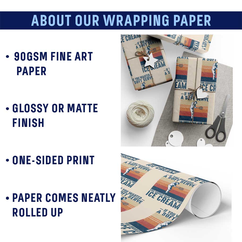 Retro Tennis Player Gift Wrapping Paper Roll If You Wanted Soft Serve Gone For Ice Cream - Wonder Print Shop