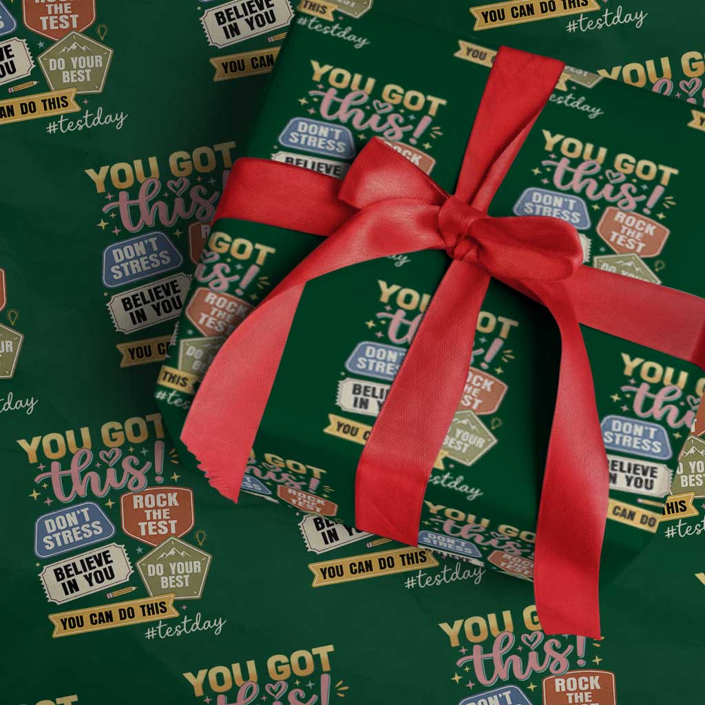 Retro Test Day Motivation You Got This Wrapping Paper Roll Rock The Test Believe In You Inspirational Teacher