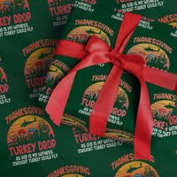 Retro Thanksgiving Turkey Drop Wrapping Paper Roll Parachuting Turkeys Funny 70s Parody - Wonder Print Shop