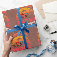 Retro Thanksgiving Turkey Drop Wrapping Paper Roll Parachuting Turkeys Funny 70s Parody - Wonder Print Shop