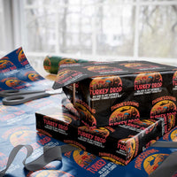 Retro Thanksgiving Turkey Drop Wrapping Paper Roll Parachuting Turkeys Funny 70s Parody - Wonder Print Shop