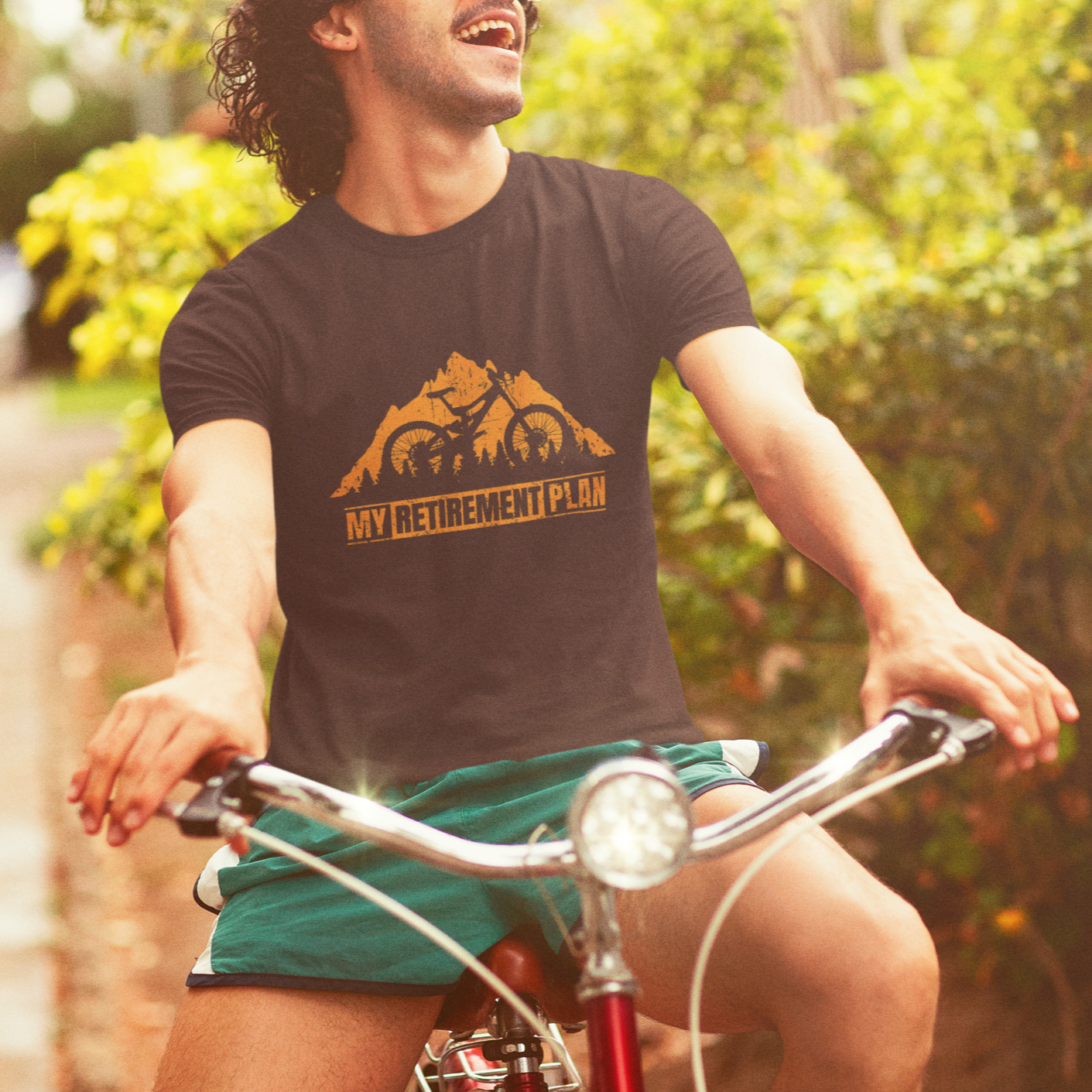 Retirement Plan T Shirt Funny Retired Rider Riding Bicycle - Wonder Print Shop