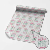 Retro Tired Moms Summer Club Wrapping Paper Roll Funny Mama Beach Vacation Gift
