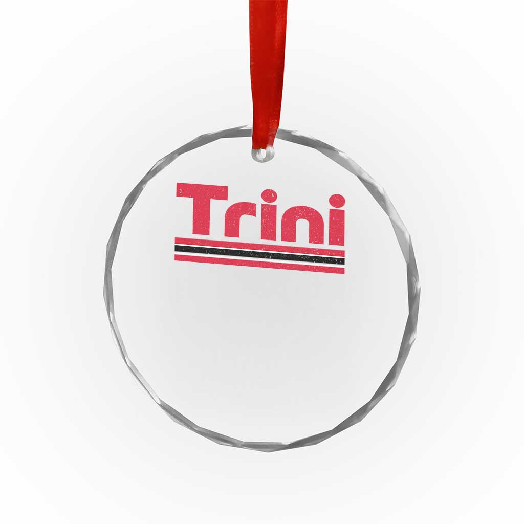 Retro Trini Crystal Glass Ornament Trinidad and Tobago Flag Caribbean Pride Heritage Gift