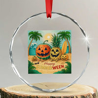 Retro Tropical Summerween Crystal Glass Ornament Halloween Summer Beach Cocktail Boo TS02