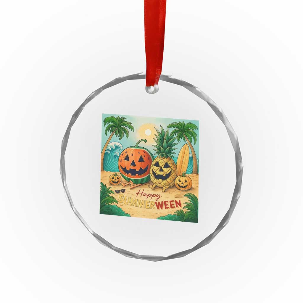 Retro Tropical Summerween Crystal Glass Ornament Halloween Summer Beach Cocktail Boo TS02