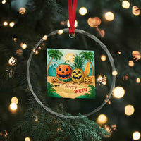 Retro Tropical Summerween Crystal Glass Ornament Halloween Summer Beach Cocktail Boo TS02
