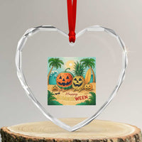 Retro Tropical Summerween Heart Crystal Glass Ornament Halloween Summer Beach Cocktail Boo - Wonder Print Shop