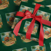 Retro Tropical Summerween Wrapping Paper Roll Halloween Summer Beach Cocktail Boo - Wonder Print Shop