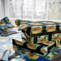 Retro Tropical Summerween Wrapping Paper Roll Halloween Summer Beach Cocktail Boo - Wonder Print Shop