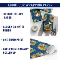 Retro Tropical Summerween Wrapping Paper Roll Halloween Summer Beach Cocktail Boo - Wonder Print Shop