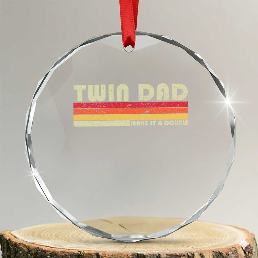 Retro Twin Dad Crystal Glass Ornament Make It A Double Vintage Cool 70s 80s Style Sunset