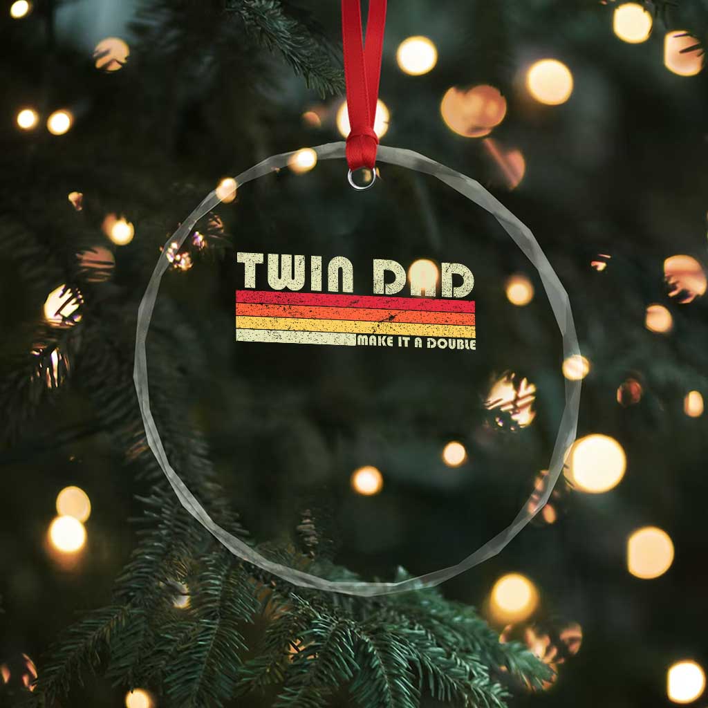 Retro Twin Dad Crystal Glass Ornament Make It A Double Vintage Cool 70s 80s Style Sunset