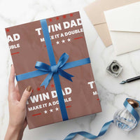 Retro Twin Dad Wrapping Paper Roll Make It A Double Fathers Day