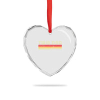 Retro Twin Dad Heart Crystal Glass Ornament Make It A Double Vintage Cool 70s 80s Style Sunset