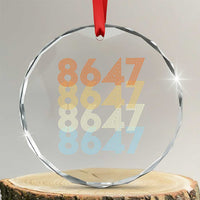 Retro Vintage 8647 Crystal Glass Ornament Freedom Protest Stripe Graphic