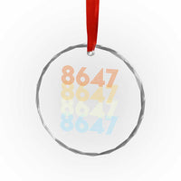 Retro Vintage 8647 Crystal Glass Ornament Freedom Protest Stripe Graphic