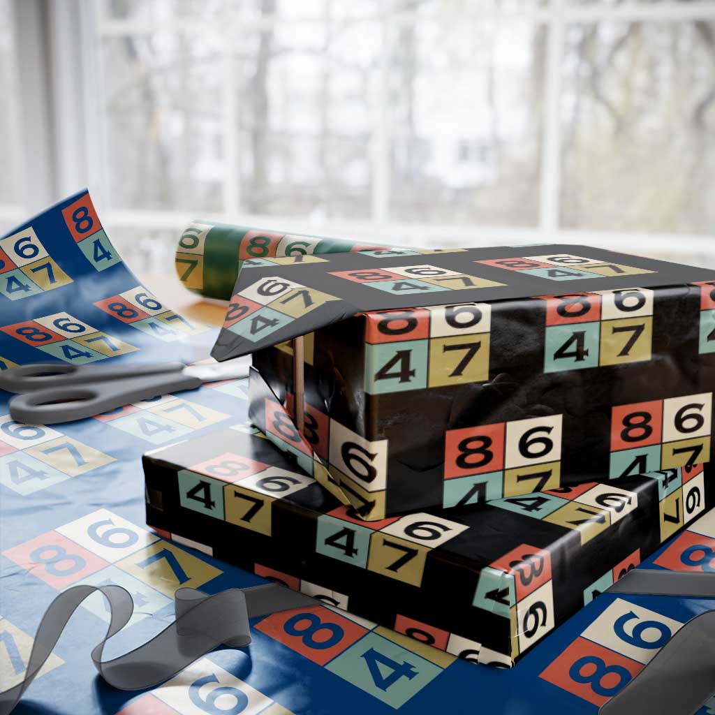 Retro Vintage 8647 Wrapping Paper Roll Classic Vintage 80s Style