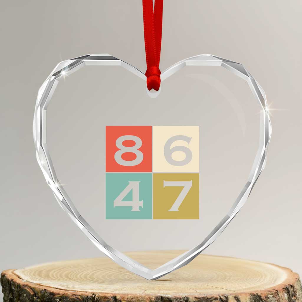 Retro Vintage 8647 Heart Crystal Glass Ornament Classic Vintage 80s Style