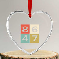 Retro Vintage 8647 Heart Crystal Glass Ornament Classic Vintage 80s Style