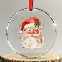 Retro Vintage Christmas Santa Claus Face Xmas Old Fashioned Crystal Glass Ornament TS02