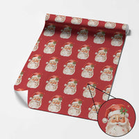 Retro Vintage Christmas Santa Claus Face Xmas Old Fashioned Wrapping Paper Roll
