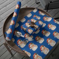 Retro Vintage Christmas Santa Claus Face Xmas Old Fashioned Wrapping Paper Roll