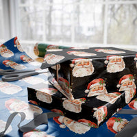 Retro Vintage Christmas Santa Claus Face Xmas Old Fashioned Wrapping Paper Roll