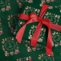 Retro Vintage Christmas Wrapping Paper Roll Tis The Season Santa Hat Xmas Wrealth - Wonder Print Shop