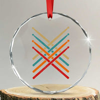 Retro Vintage Drummer Crystal Glass Ornament 70s 80s Distressed Drum Sticks - Wonder Print Shop