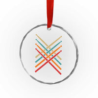 Retro Vintage Drummer Crystal Glass Ornament 70s 80s Distressed Drum Sticks - Wonder Print Shop