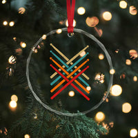 Retro Vintage Drummer Crystal Glass Ornament 70s 80s Distressed Drum Sticks - Wonder Print Shop