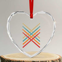Retro Vintage Drummer Heart Crystal Glass Ornament 70s 80s Distressed Drum Sticks - Wonder Print Shop