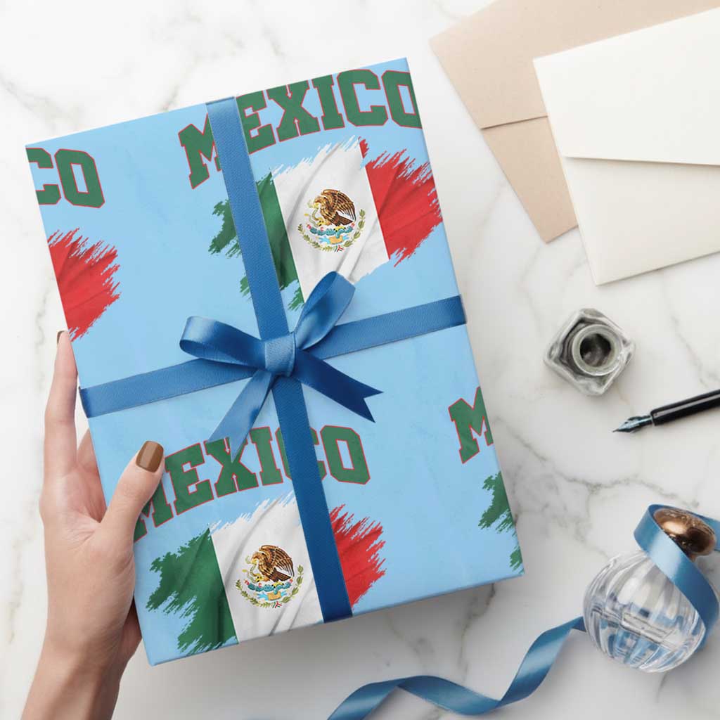 Retro Vintage Mexico Flag Wrapping Paper Roll Mexican Pride Gift