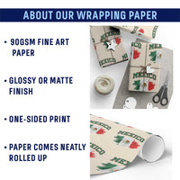 Retro Vintage Mexico Flag Wrapping Paper Roll Mexican Pride Gift