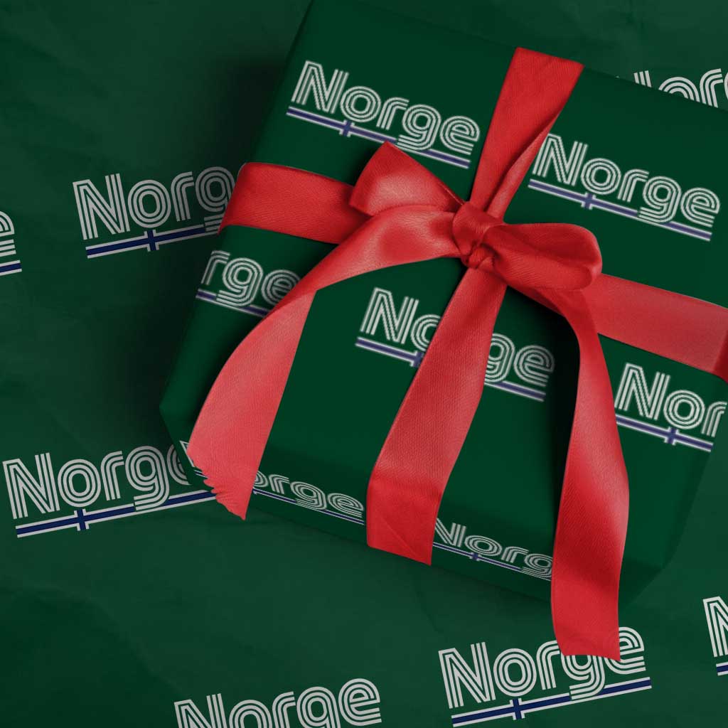 Retro Vintage Norge Flag Wrapping Paper Roll Norway Norwegian Pride Heritage Scandinavian
