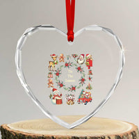 Retro Vintage Xmas Heart Crystal Glass Ornament Tis The Season Santa Hat Xmas Wrealth - Wonder Print Shop